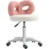 HOMCOM Tabouret avec Roulettes Dossier Hauteur Réglable 63-77 cm Tapis...