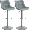 HOMCOM Lot de 2 Tabourets de Bar avec Hauteur Ajustable Dossier Siège ...