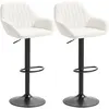 HOMCOM Lot de 2 Tabourets de Bar Pivotants Hauteur Réglable 87-107 cm ...