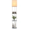 HOMCOM Lampe sur pied avec étagères, 3 températures de couleur, téléco...