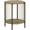 HOMCOM Table d'Appoint Ronde à 2 Niveaux avec Étagère et Structure en ...