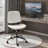 HOMCOM Chaise de Bureau sans Accoudoirs Pivotante avec Dossier Courbé ...