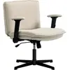 HOMCOM Chaise de Bureau Jambes Croisées avec Accoudoirs Rabattables Si...