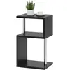 HOMCOM Table d'Appoint avec Lumière LED de 3 Niveaux avec Étagères et ...