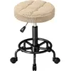 HOMCOM Tabouret Pivotant Rond Tabouret à Roulettes Hauteur Réglable 50...