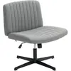 HOMCOM Chaise de Bureau sans Accoudoirs Chaise de Bureau à Bascule ave...