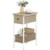 HOMCOM Table d'Appoint Étroite avec Tiroir Étagère Ouverte et Structur...