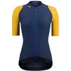 Maillot Etxeondo Summum manche courte bleu jaune moutarde femme - S