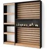 SKRAUT HOME Bibliothèque effet bois de chêne 170x25x186cm cheminée effet feu XXL