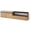 SKRAUT HOME Meuble TV, Banc Télé, 200x45x35cm, Pour les TV jusqu'à 80", Meubles de salon, Chêne et noir TU