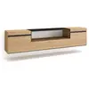SKRAUT HOME Meuble tv effet bois de chêne et noir 200x35x45cm suspendu