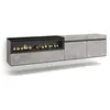 SKRAUT HOME Meuble TV, Banc Télé, 200x35x45cm, Pour les TV jusqu'à 80", feu électrique, Suspendu, Mural, Ciment, RF2219