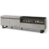 SKRAUT HOME Meuble TV, Banc Télé, 200x57x35cm, Pour les TV jusqu'à 80", Cheminée électrique, Design industriel, Ciment TU