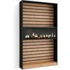 SKRAUT HOME Bibliothèque effet bois de chêne 110x25x186cm cheminée effet feu XXL