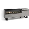 SKRAUT HOME Meuble tv effet bois ciment 150x35x57cm cheminée effet feu
