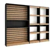 SKRAUT HOME Étagère Bibliothèque, Étagère de Rangement, 230x186x25cm, Salon Salle à manger Bureau, Chêne , RF2421