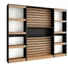 Bibliothèque effet bois de chêne et noir 230x25x186cm