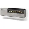 SKRAUT HOME Meuble tv effet bois ciment 150x35x45cm cheminée effet feu