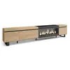SKRAUT HOME Meuble TV, Banc Télé, 288x35x57 cm, TV grand format, Cheminée électrique XXL, Industriel, Chêne et noir, RF3616