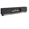 SKRAUT HOME Meuble TV, Banc Télé, 267x35x57 cm, TV grand format, Cheminée électrique XXL, Design industriel, Noir, RF3601