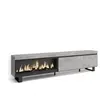 SKRAUT HOME Meuble TV, Banc Télé, 237x35x57 cm, TV grand format, Cheminée électrique XXL, Design industriel, Ciment TU