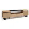 SKRAUT HOME Meuble TV, Banc Télé, 200x57x35cm, Pour les TV jusqu'à 80", Design industriel, Chêne TU
