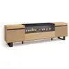SKRAUT HOME Meuble tv effet bois de chêne 200x35x57cm cheminée effet feu