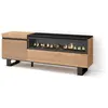 SKRAUT HOME Meuble tv effet bois de chêne 150x35x57cm cheminée effet feu