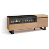 SKRAUT HOME Meuble tv effet bois de chêne 150x35x57cm cheminée effet feu
