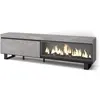 SKRAUT HOME Meuble tv, Banc Télé, Grand espace de Rangement, 210, Pour les tv jusqu'à 80', Cheminée électrique xxl, Design industriel, Style moderne, Ciment