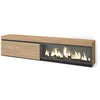 SKRAUT HOME Meuble TV, Banc Télé, 210, Pour les TV jusqu'à 80", Cheminée électrique XXL, Beige, RF3275