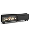 SKRAUT HOME Meuble TV, Banc Télé, 210, Pour les TV jusqu'à 80", feu électrique XXL, Design industriel, Noir, RF3258