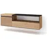 SKRAUT HOME Meuble TV, Banc Télé, 150x45x35cm, Pour les TV jusqu'à 65", Suspendu, Mural, Chêne TU