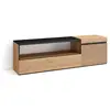 SKRAUT HOME Meuble TV, Banc Télé, 150x45x35cm, Pour les TV jusqu'à 65", Meubles de salon, Chêne TU