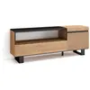 SKRAUT HOME Meuble TV, Banc Télé, 150x57x35cm, Pour les TV jusqu'à 65", Design industriel, Chêne TU