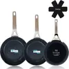 Briebe Set 3 Poêles à Frire Antiadhésives à Induction 18-20-24cm, Alum...