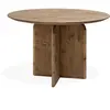 Decowood Table à manger ronde en bois de sapin vieilli 110x75,2cm