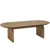 Decowood Table basse ovale en bois de sapin vieilli 100x35cm