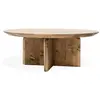Decowood Table basse ronde en bois de sapin vieilli Ø60x30cm