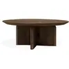 Decowood Table basse ronde en bois de sapin marron Ø80x30,2cm