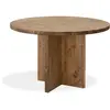 Decowood Table à manger ronde en bois de sapin vieilli de Ø110x75cm