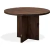 Decowood Table à manger ronde en bois de sapin marron de Ø110x75cm