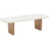 Decowood Table basse en microciment avec pieds en bois vieilli 95x30cm