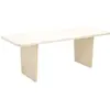 Decowood Table à manger en microciment blanc cassé 180x75cm