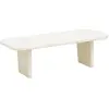 Decowood Table basse en microciment avec deux pieds blanc cassé 95x30cm