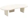 Decowood Table basse en microciment avec trois pieds blanc cassé 120x30cm