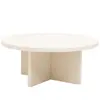 Decowood Table basse ronde en microciment blanc cassé de Ø60x33cm