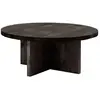 Decowood Table basse ronde en bois de sapin noire Ø60x33,2cm