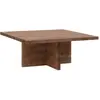 Decowood Table basse carrée en bois de sapin marron foncé 80x33,22cm