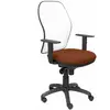 Piqueras y Crespo Chaise Jorquera en maille blanche Bali assise marron